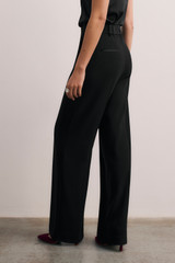Clever Crepe Wide-Leg Trousers Black