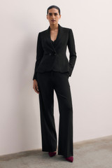 Clever Crepe Wide-Leg Trousers Black