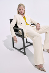 Fitzroy Textured Wool Straight Flared Trousers Ivory Fitzroy Textured Wool Straight Flared Trousers Ivory