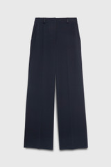 Clever Crepe Wide-Leg Trousers Navy