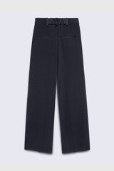 Clever Crepe Wide-Leg Trousers Navy