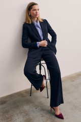 Clever Crepe Wide-Leg Trousers Navy