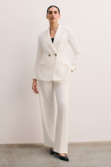 Clever Crepe Wide-Leg Trousers Ivory