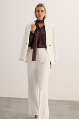 Clever Crepe Wide-Leg Trousers Ivory