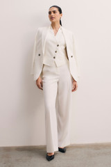Clever Crepe Wide-Leg Trousers Ivory
