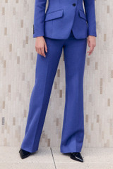 365 Pure Wool Alzira Straight Flared Trousers Deep Cornflower Blue