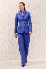 365 Pure Wool Alzira Straight Flared Trousers Deep Cornflower Blue 365 Pure Wool Alzira Straight Flared Trousers Deep Cornflower Blue