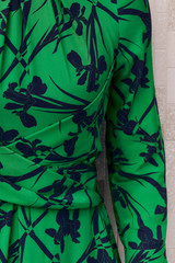 Rosaire Silk Dress Made With Liberty Fabric Green And Navy Rosaire Silk Dress Made With Liberty Fabric Green And Navy