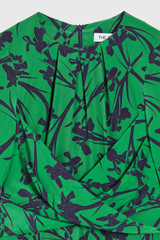 Rosaire Silk Dress Made With Liberty Fabric Green And Navy Rosaire Silk Dress Made With Liberty Fabric Green And Navy