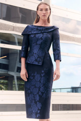 Palmerston Jacquard Dress Navy