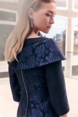 Palmerston Jacquard Dress Navy