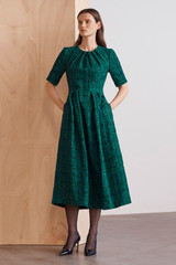 Turo Tweed Dress Dark Green Turo Tweed Dress Dark Green
