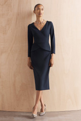 Verrone Sculpt Stretch Crepe Dress Navy