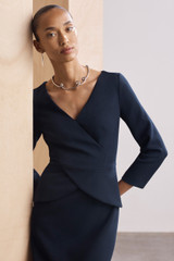 Verrone Sculpt Stretch Crepe Dress Navy