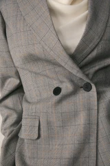 Knighton Wool Prince Of Wales Jacket Grey