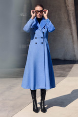 THE TOE PÂTÉ COLOR LONG COAT Blue /M Hampstead Wool Mohair Blend Coat Cornflower Blue - Welcome to the