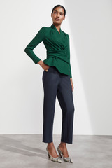 Belleville Top Forest Green Wool Crepe Belleville Top Forest Green Wool Crepe