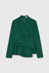 Belleville Top Forest Green Wool Crepe Belleville Top Forest Green Wool Crepe