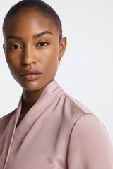 Bowery Stretch Silk Blouse Mink