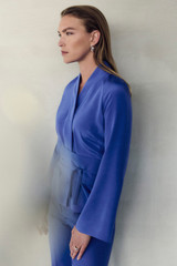 Bergamo Stretch Silk Blouse Deep Cornflower Blue Bergamo Stretch Silk Blouse Deep Cornflower Blue