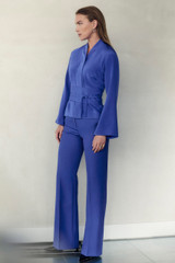 Bergamo Stretch Silk Blouse Deep Cornflower Blue Bergamo Stretch Silk Blouse Deep Cornflower Blue