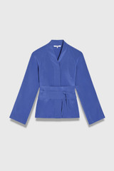 Bergamo Stretch Silk Blouse Deep Cornflower Blue Bergamo Stretch Silk Blouse Deep Cornflower Blue