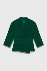Clever Crepe Belleville Mid Sleeve Top Forest Green Clever Crepe Belleville Mid Sleeve Top Forest Green