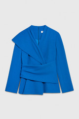 Adelaide Top Cerulean Blue Sculpt Stretch Wool Crepe Adelaide Top Cerulean Blue Sculpt Stretch Wool Crepe