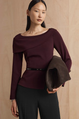 Clever Crepe Palmerston Top Deep Plum Clever Crepe Palmerston Top Deep Plum