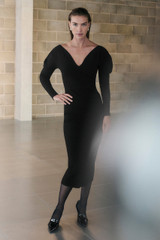 Sculpt Knit Bouverie Dress Black Sculpt Knit Bouverie Dress Black