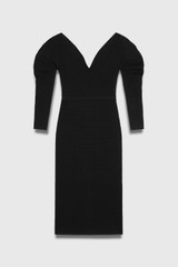 Sculpt Knit Bouverie Dress Black Sculpt Knit Bouverie Dress Black