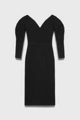 Sculpt Knit Bouverie Dress Black Sculpt Knit Bouverie Dress Black