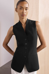 Clever Crepe Hartley Waistcoat Black Clever Crepe Hartley Waistcoat Black