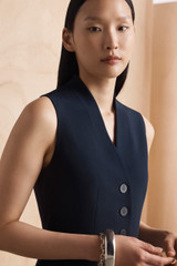 Clever Crepe Hartley Waistcoat Navy Clever Crepe Hartley Waistcoat Navy