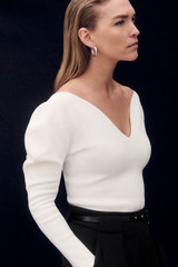 Sculpt Knit Bouverie Top Ivory Sculpt Knit Bouverie Top Ivory