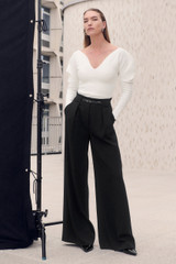 Sculpt Knit Bouverie Top Ivory Sculpt Knit Bouverie Top Ivory