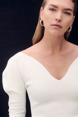 Sculpt Knit Bouverie Top Ivory Sculpt Knit Bouverie Top Ivory