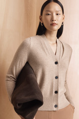 Popoli Wool Cashmere Blend Cardigan Light Fawn Popoli Wool Cashmere Blend Cardigan Light Fawn