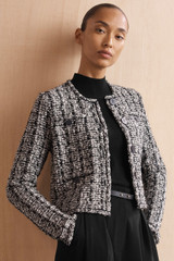 Hampton Tweed Knit Jacket Black And White Hampton Tweed Knit Jacket Black And White