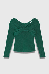 Lucila Metallic Knit Top Cyanine Green Lucila Metallic Knit Top Cyanine Green