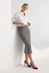 Hampton Tweed Knit Skirt Black And White