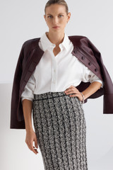 Hampton Tweed Knit Skirt Black And White