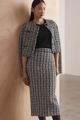 Hampton Tweed Knit Skirt Black And White