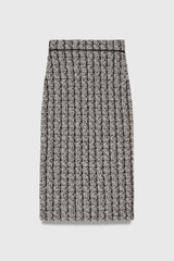 Hampton Tweed Knit Skirt Black And White