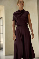 Kelmore Satin Skirt Deep Plum Kelmore Satin Skirt Deep Plum