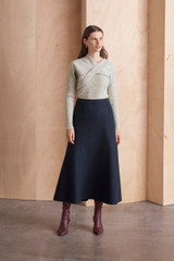 Ellingham Boiled Wool Skirt Navy