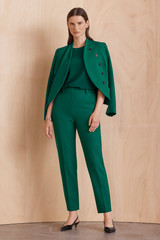 Tavira Sculpt Stretch Crepe Slim-Leg Trousers Marine Green Tavira Sculpt Stretch Crepe Slim-Leg Trousers Marine Green
