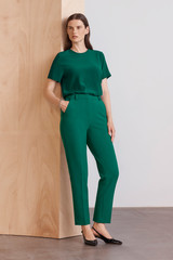 Tavira Sculpt Stretch Crepe Slim-Leg Trousers Marine Green Tavira Sculpt Stretch Crepe Slim-Leg Trousers Marine Green