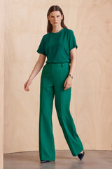Adelaide Sculpt Stretch Crepe Wide-Leg Trousers Cyanine Green Adelaide Sculpt Stretch Crepe Wide-Leg Trousers Cyanine Green