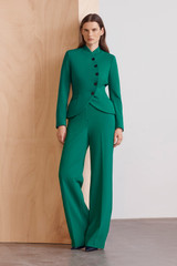 Adelaide Sculpt Stretch Crepe Wide-Leg Trousers Cyanine Green Adelaide Sculpt Stretch Crepe Wide-Leg Trousers Cyanine Green